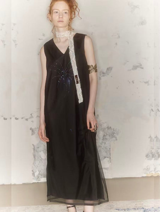 Firework Veil – Crystal Tulle Slip Dress