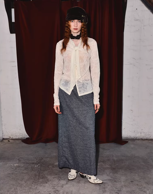 Heritage Bloom – Jacquard Wool Base Layer Top